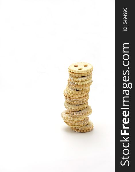 Cookie Tower - Vertical isolated on white backround.