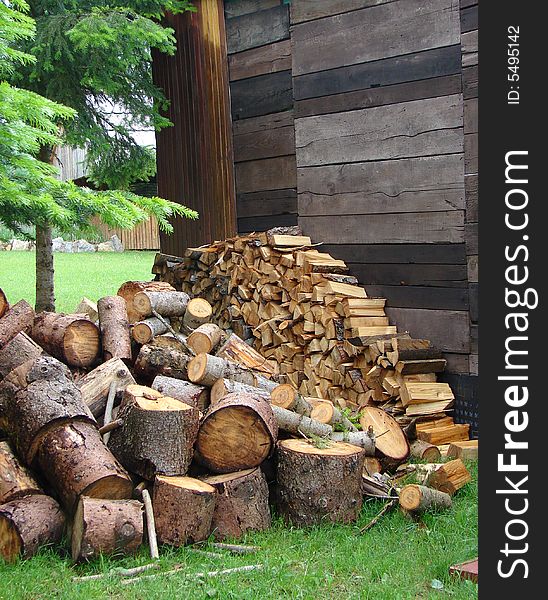Wood store, preparing for cold days coming. Wood store, preparing for cold days coming.