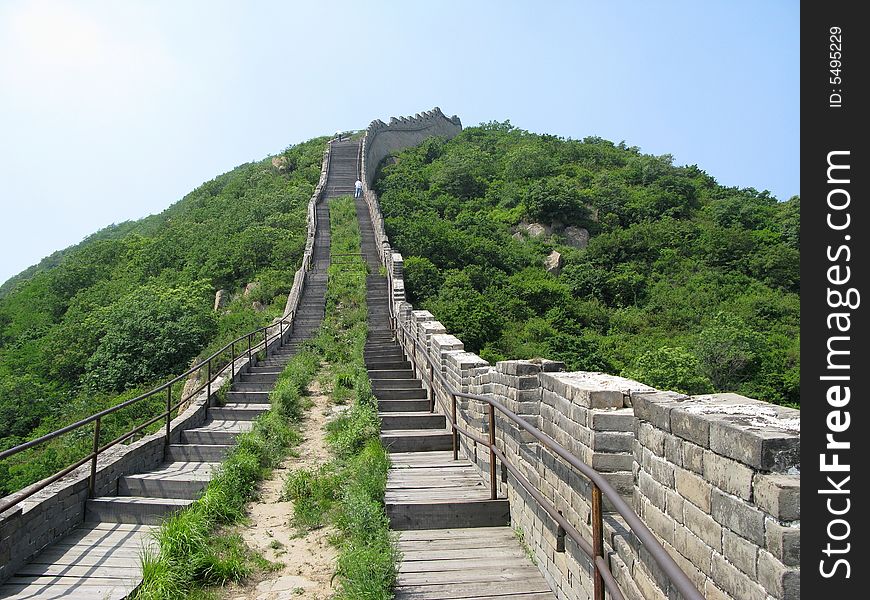 The badaling remain of the great wall in china