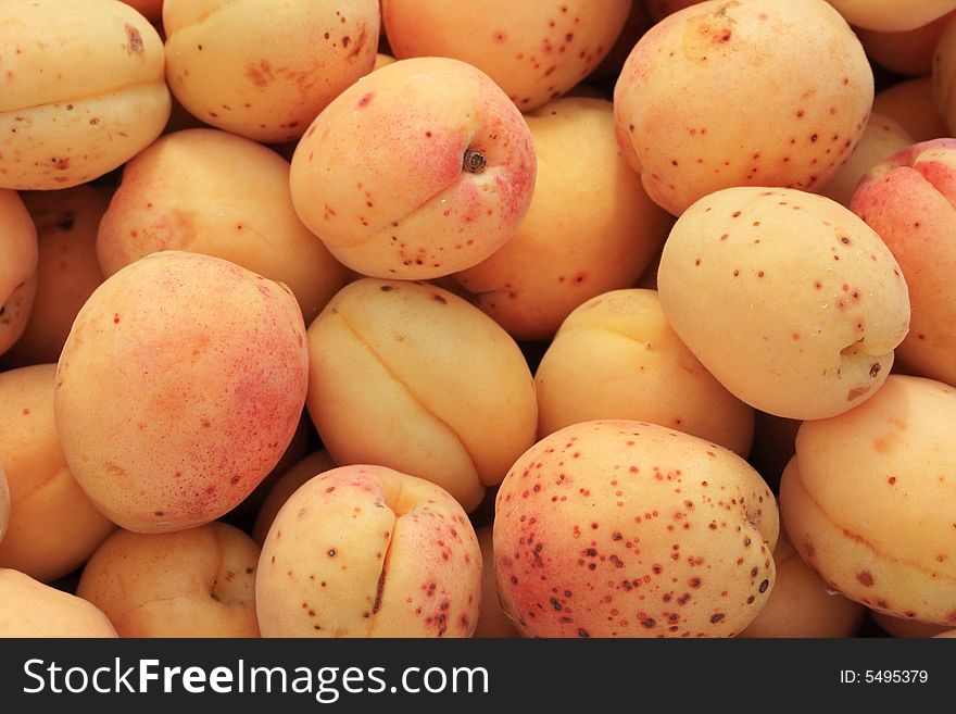 Apricots heap on a street market