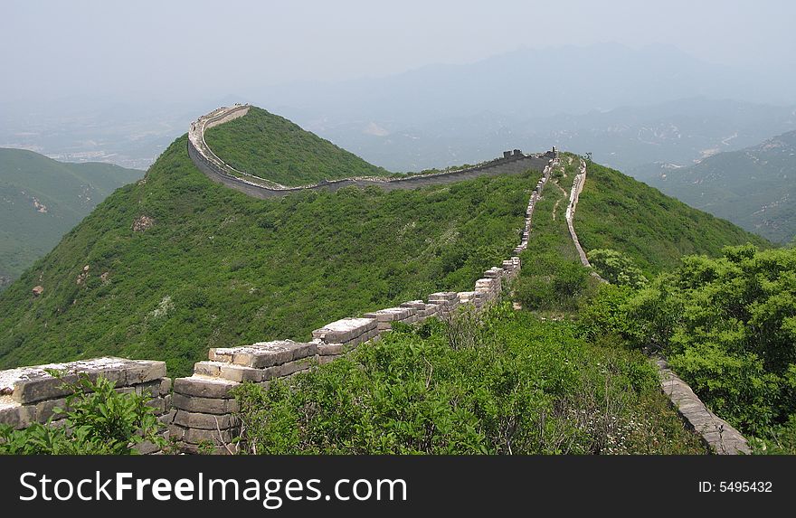 The badaling remnant great wall in china. The badaling remnant great wall in china