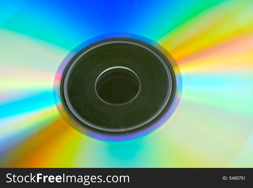 Rainbow surface of computer disk. Rainbow surface of computer disk