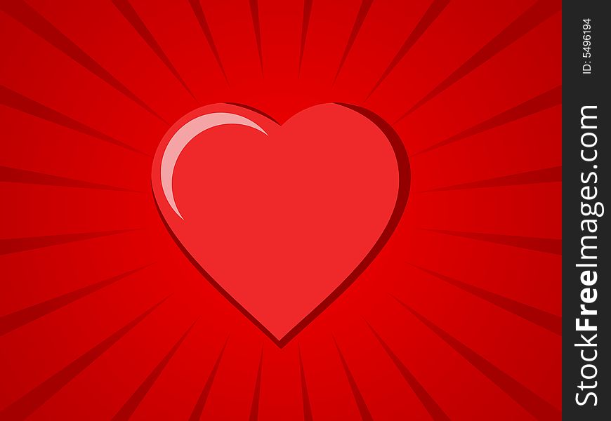 A red heart on a red background accentuated by spires -- could be used to denote excitement or pain. A red heart on a red background accentuated by spires -- could be used to denote excitement or pain.