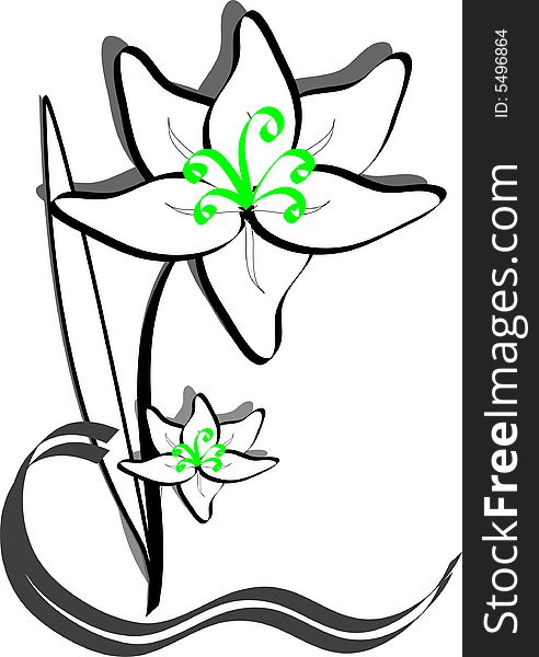 Silhouette illustration of a flower. Silhouette illustration of a flower