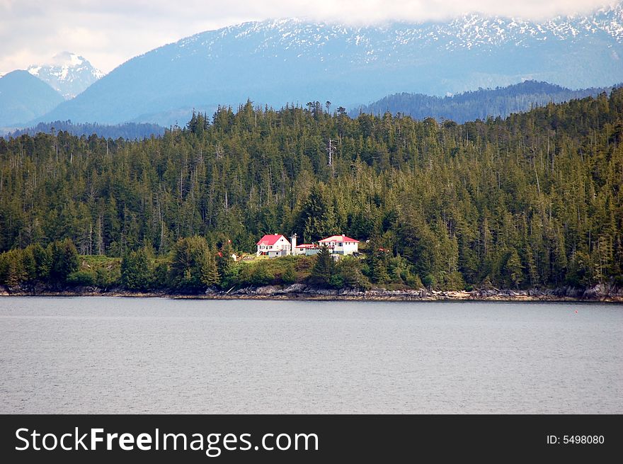 River bank scenery on alaskan river