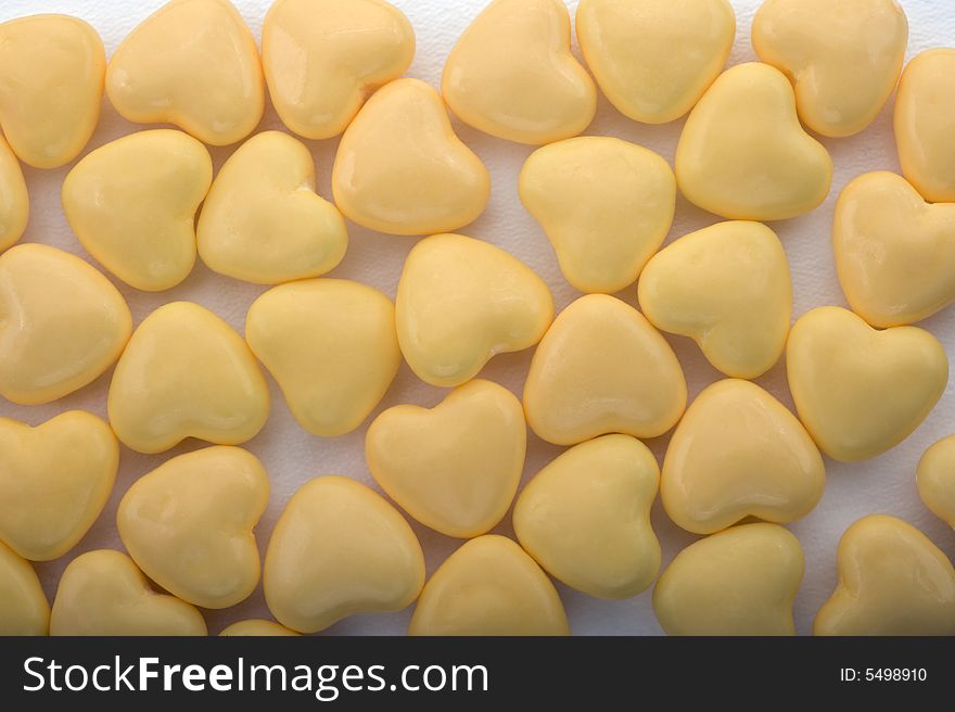 Yellow Hearts Background