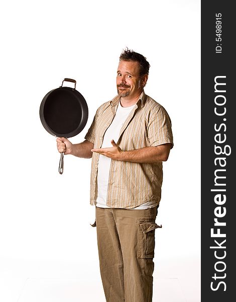 Man Holding Frying Pan