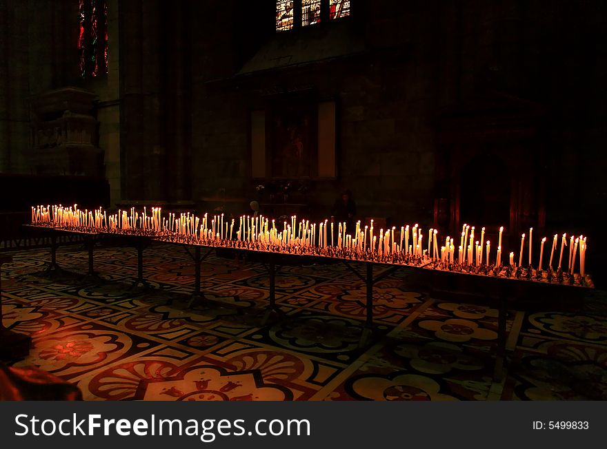 The interior of Duomo in central Milan Italy. The interior of Duomo in central Milan Italy