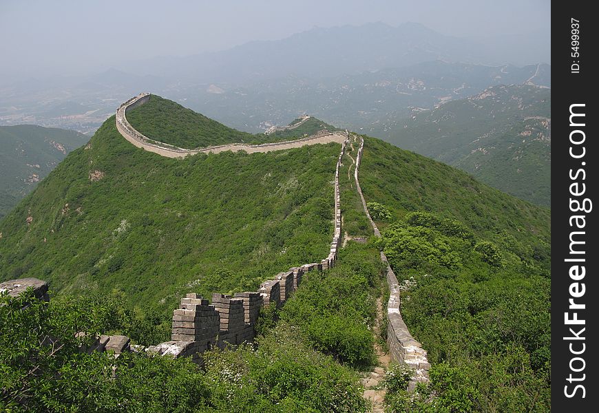 The badaling remains of the great wall in china