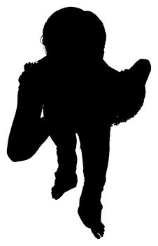 Silhouette With Clipping Path Woman Standing Leaning Forward Stock Photos Silhouette With Clipping Path Woman Standing Leaning Forward Stock Photos