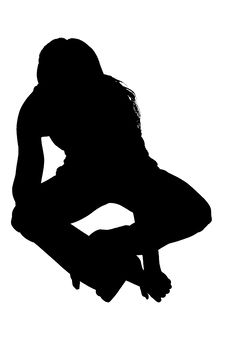 Silhouette With Clipping Path Of Woman Sitting Crossed Leg On Fl Royalty Free Stock Photo Silhouette With Clipping Path Of Woman Sitting Crossed Leg On Fl Royalty Free Stock Photo