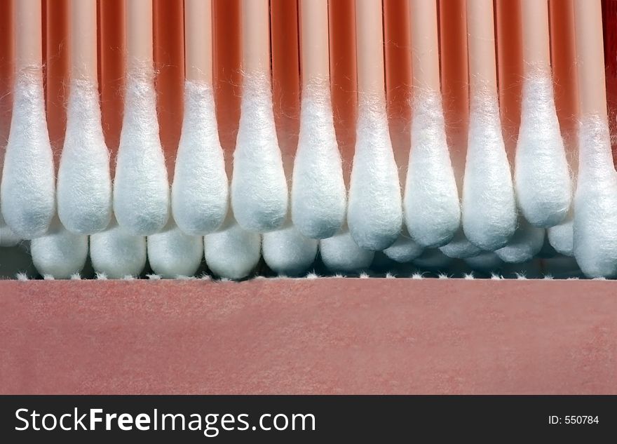 Cotton swabs still arranged neatly in the package