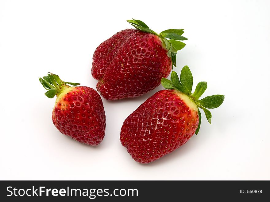 Isolated strawberries