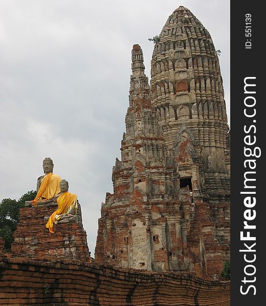 Ancient buddhas at Ayutthaya. Ancient buddhas at Ayutthaya