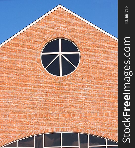 Modern windows on church.