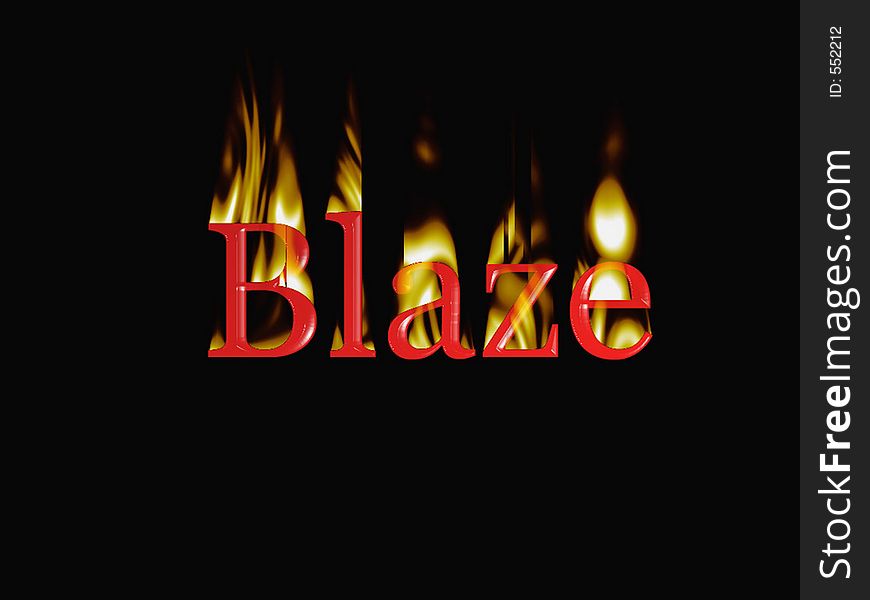 Blaze flames and letters.