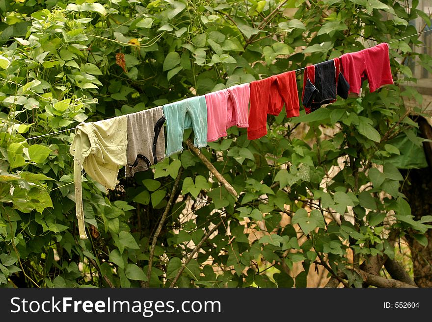 Laundry, drying in Nepal