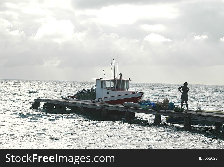 Sea scene at pier