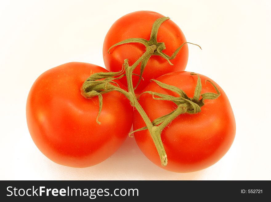 Tomatoes on white background - connected. Tomatoes on white background - connected