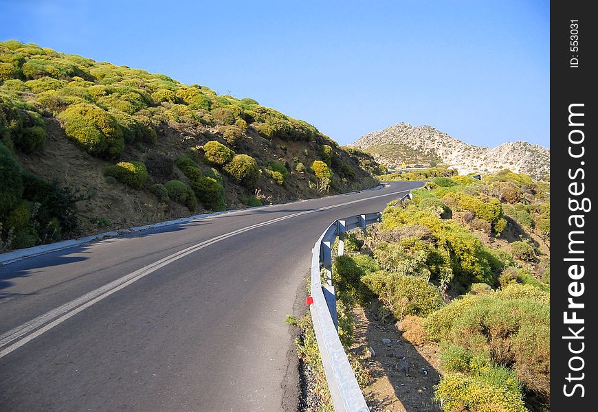Road on island Naxos - Greece. Road on island Naxos - Greece