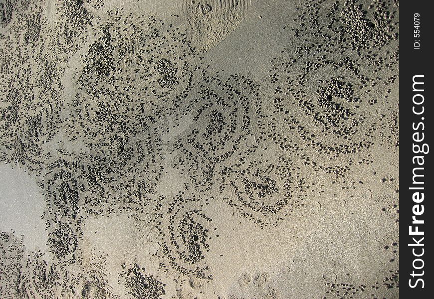 Patterns in beach sand. Patterns in beach sand