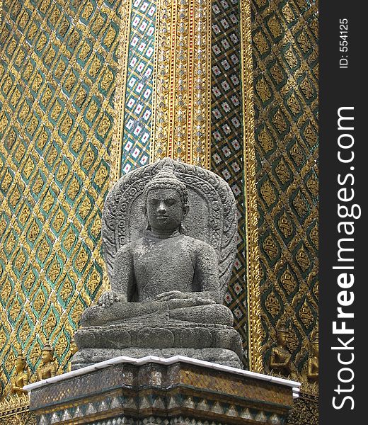 Seated Buddha at Grand Palace in Bangkok