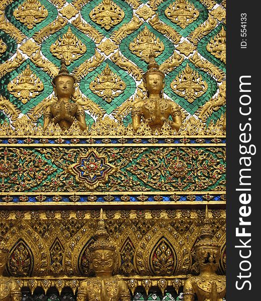 Gold Buddhas at Grand Palace in Bangkok