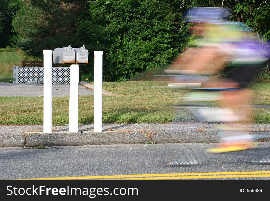 Blurred bike racer.