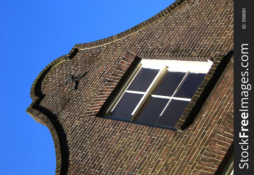 The faÃ§ade of an historic Flemish house in Holland