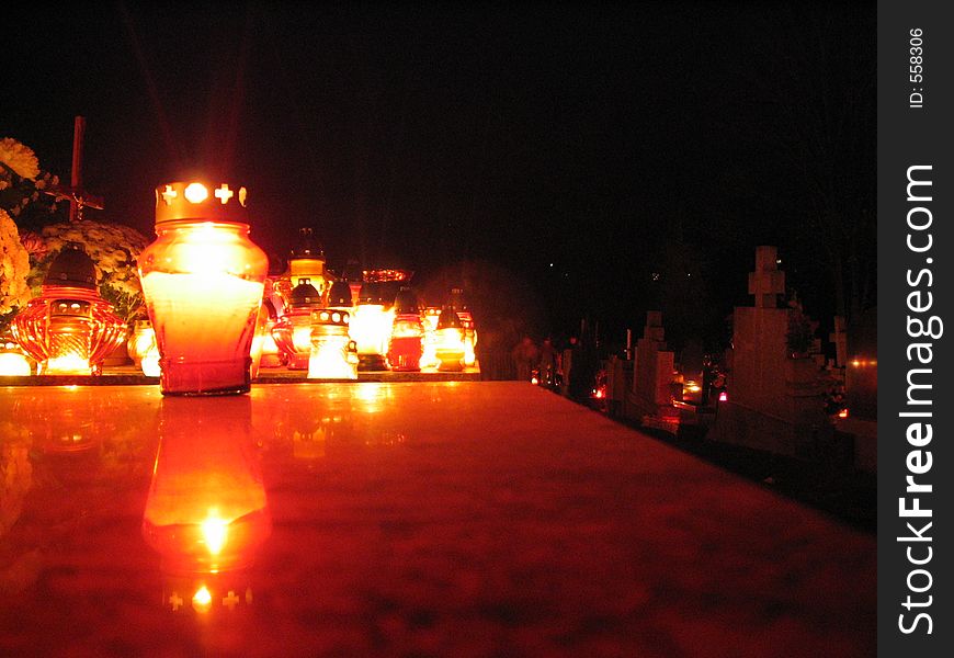 Light in cemetery