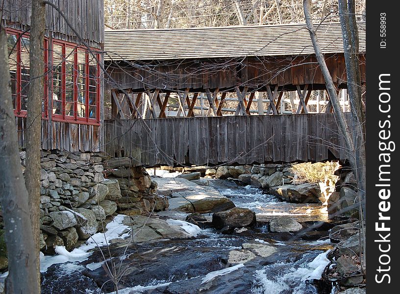 Covered Bridge And Building