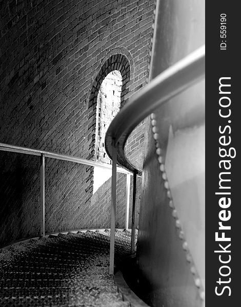 Curving stairwell in black and white. Curving stairwell in black and white