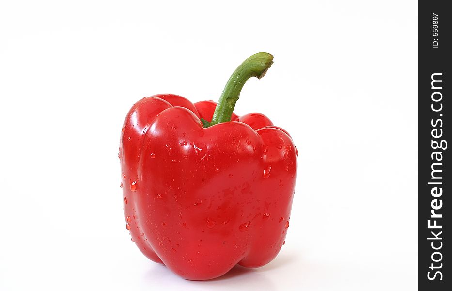 Red pepper on white