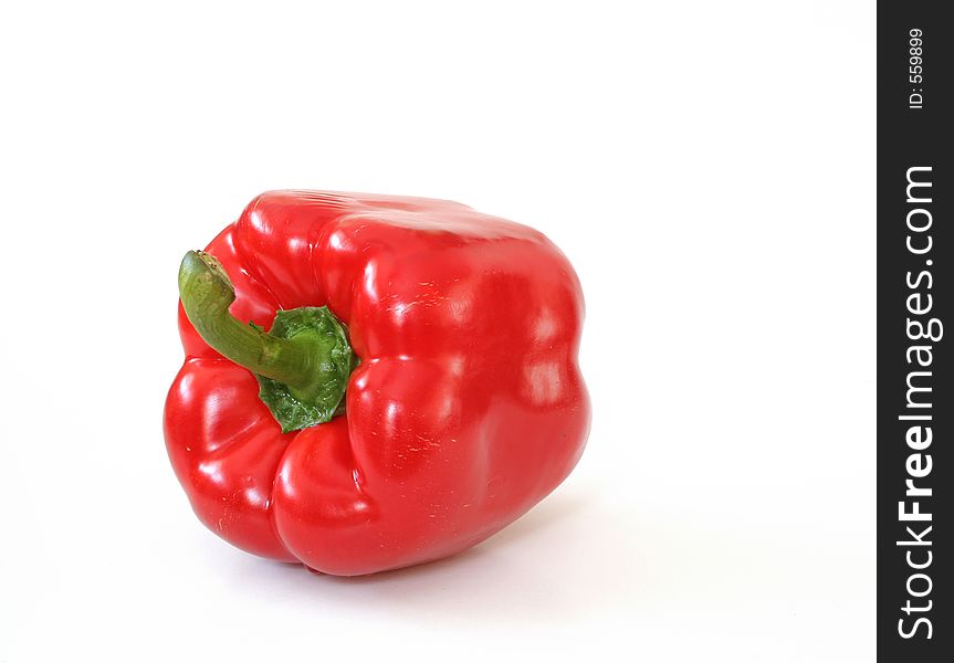 Red pepper on white