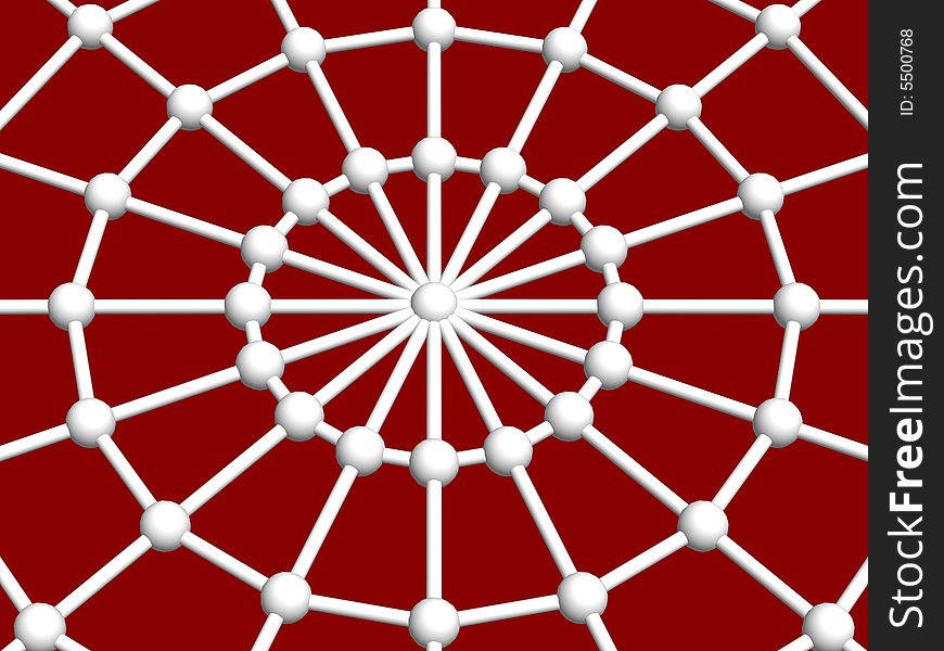 3d spider web and joint isolated on red background