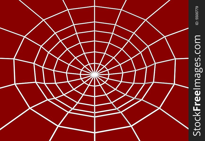 3d spider web isolated on red background