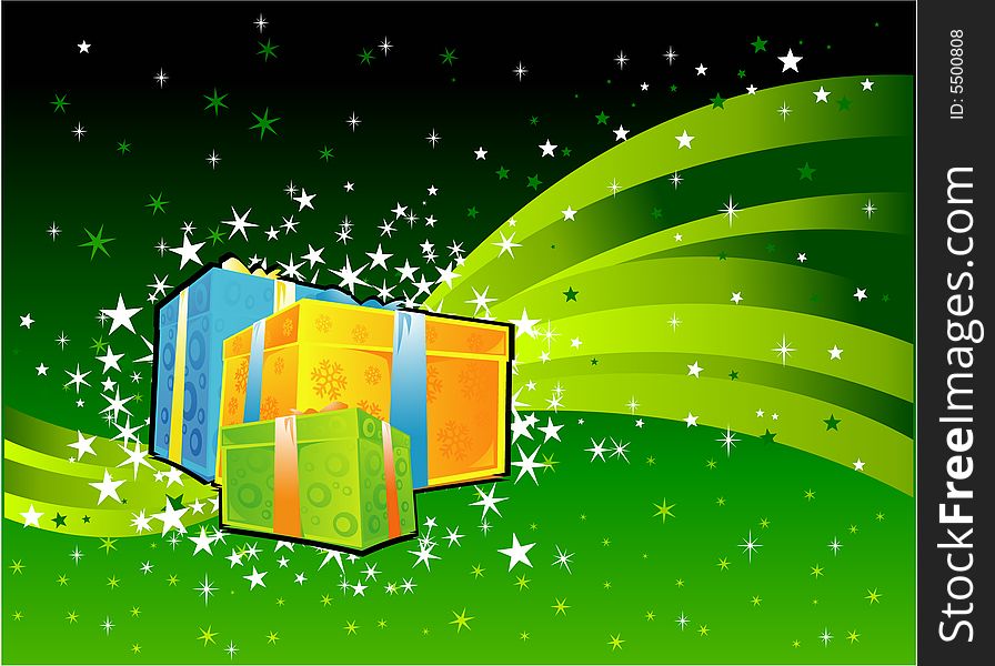 Gift Box in CHristmas Background