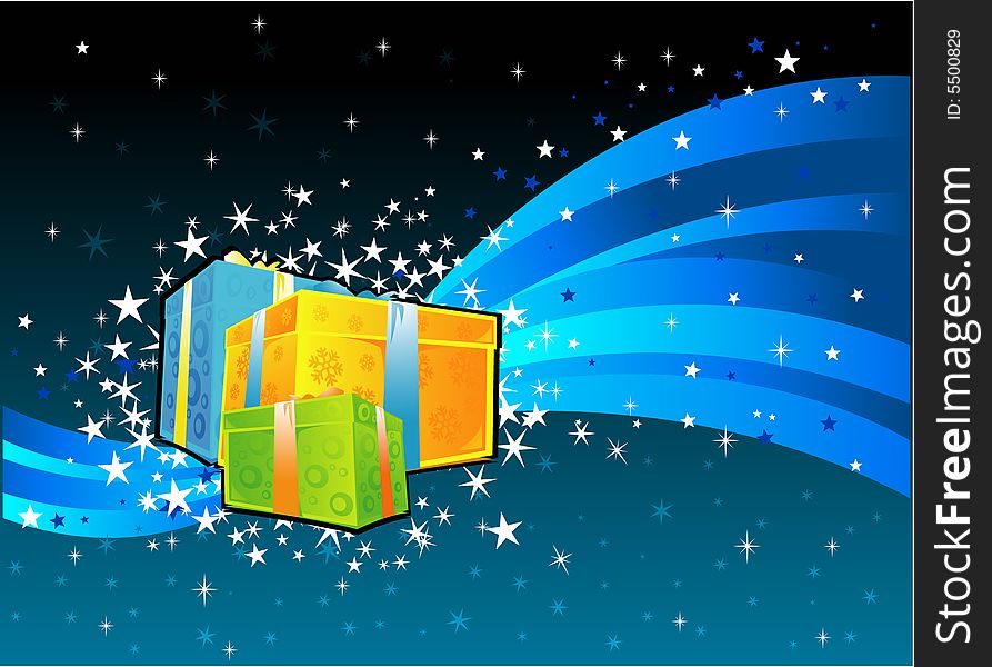GiftBox in Christmas Background. Background can be used separately. GiftBox in Christmas Background. Background can be used separately.
