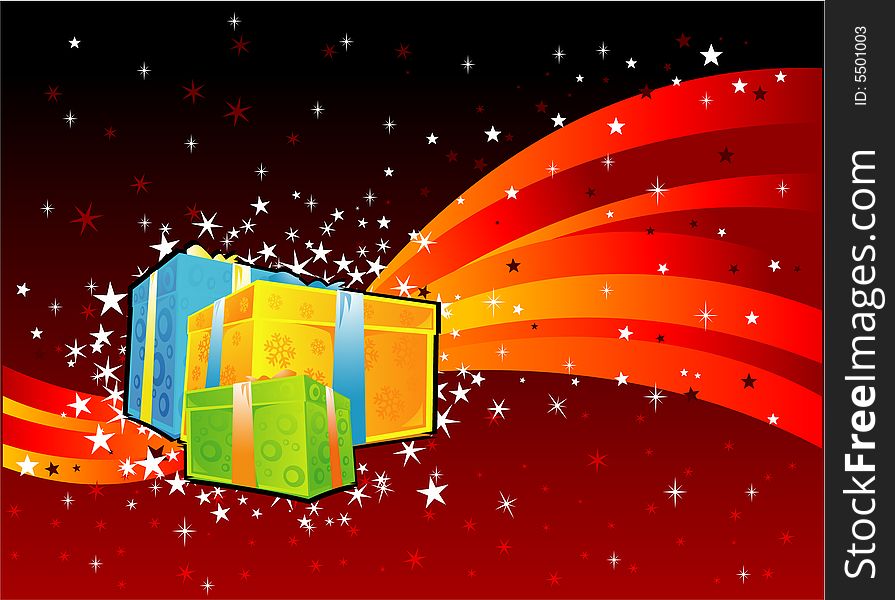GiftBox in Christmas Background. Background can be used separately. GiftBox in Christmas Background. Background can be used separately.