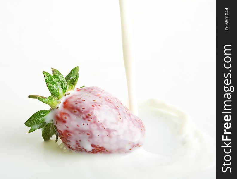 Strawberry in white