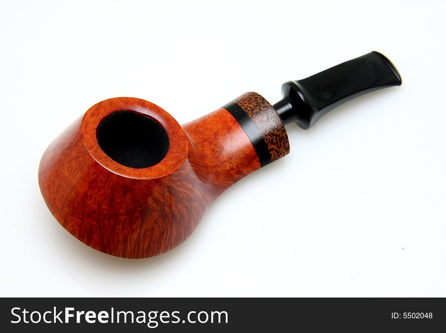 An tobacco pipe isolated on white background.it is a artwork.