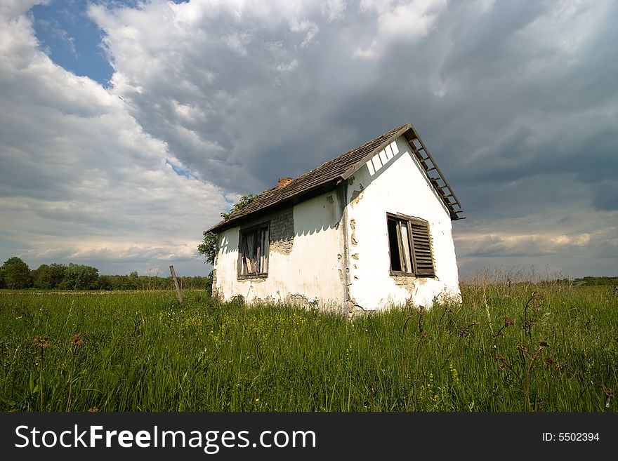 Small old house in the field