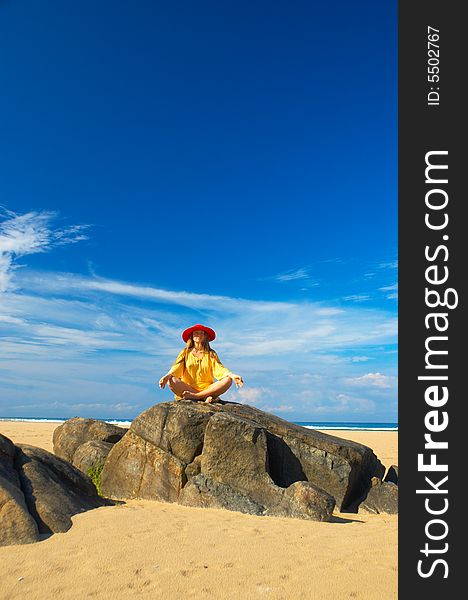 Woman on the tropical beach