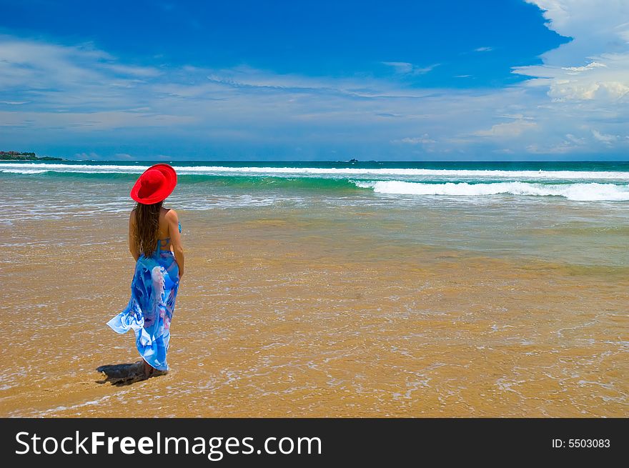 Woman on the tropical beach