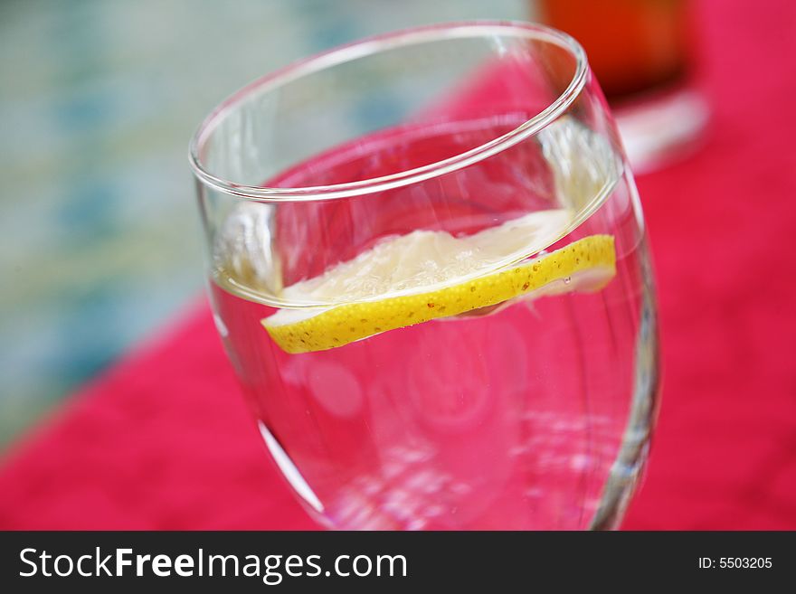 Lemon in in Soda Water