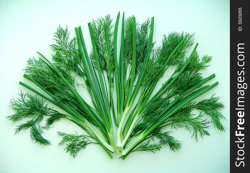 Fan Of Green Onion And Dill