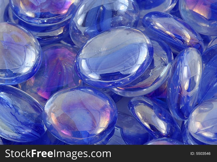 Blue Glass Beads Macro Texture Background