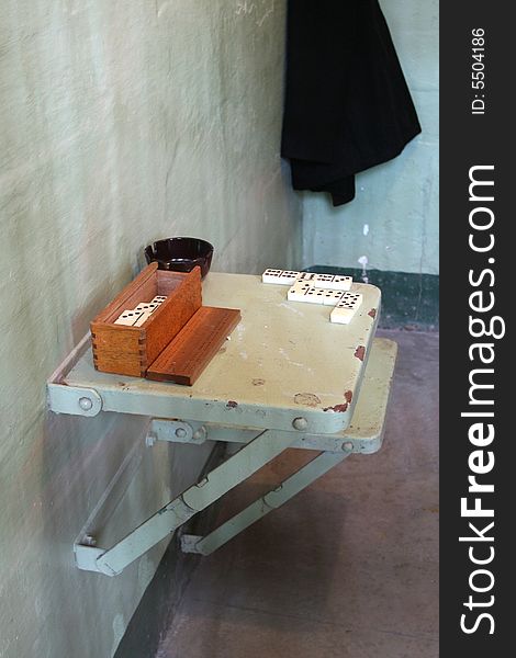 Game in Alcatraz prison cell, taken from Alcatraz, San Francisco