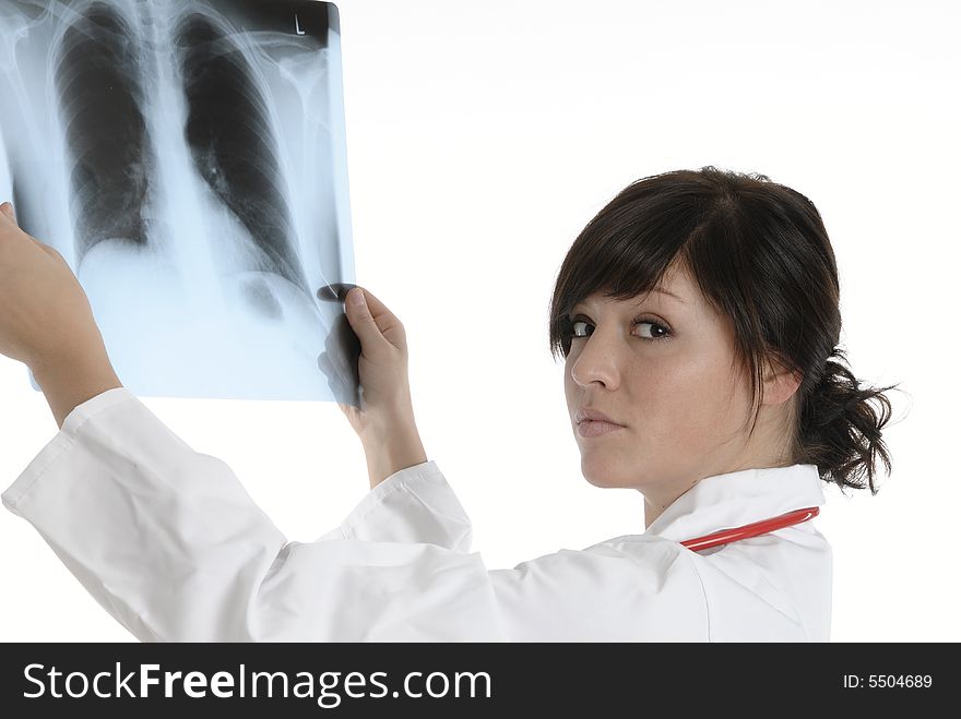 X-ray doctor with x-ray shoot