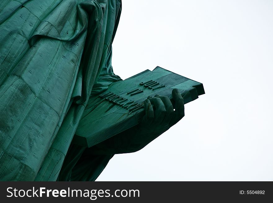 This is the Statue of Liberty, a representation of peace and freedom.